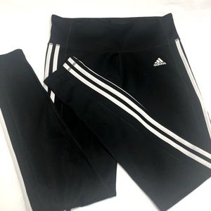 ADIDAS BLACK  LEGGINGS 3 STRIPES
